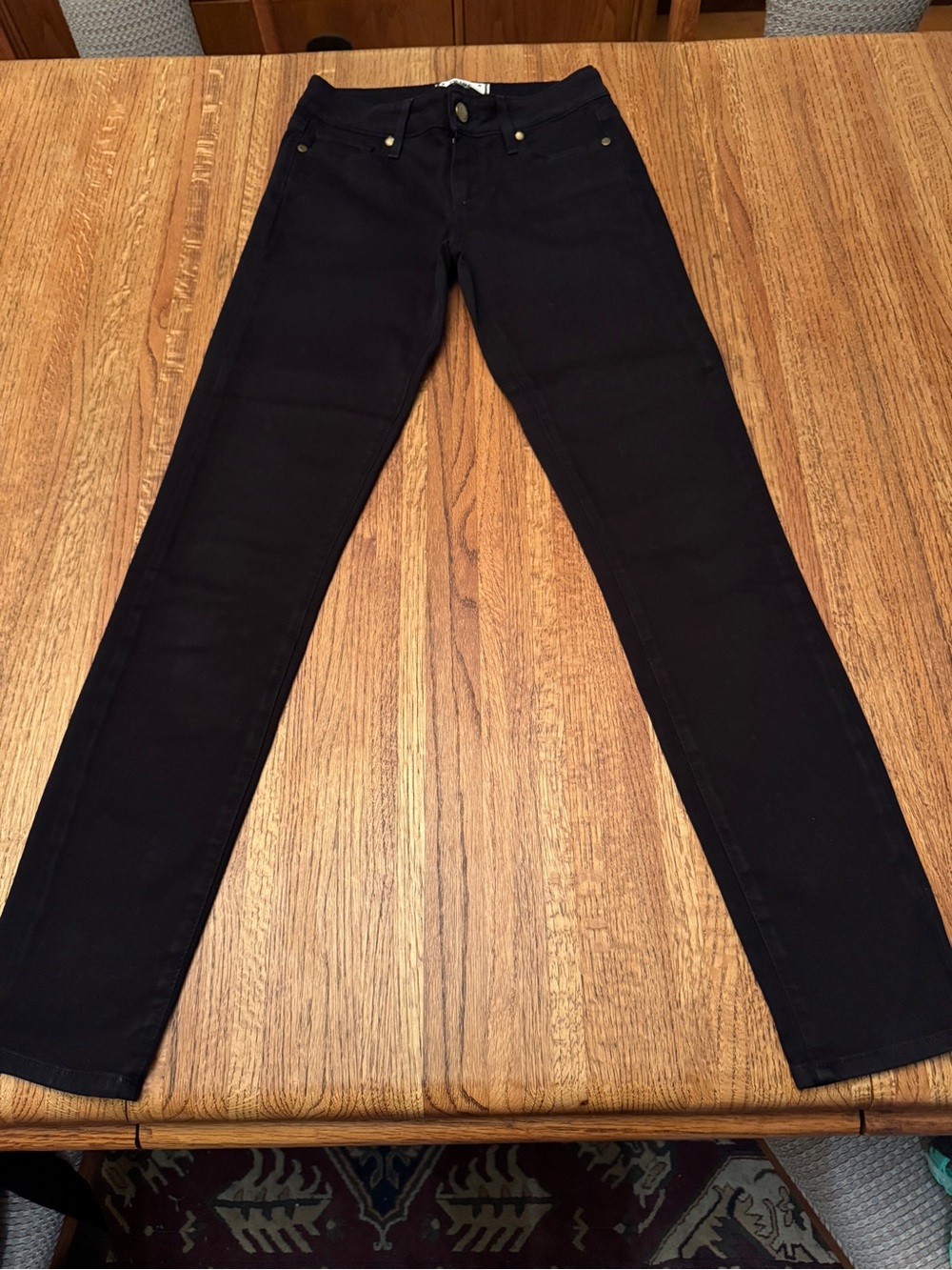 PAIGE Verdugo Ankle High Rise Skinny Jeans Black Overdye 24